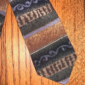 Jimmy V Tie 100% Silk Multi-Color Abstract Pattern